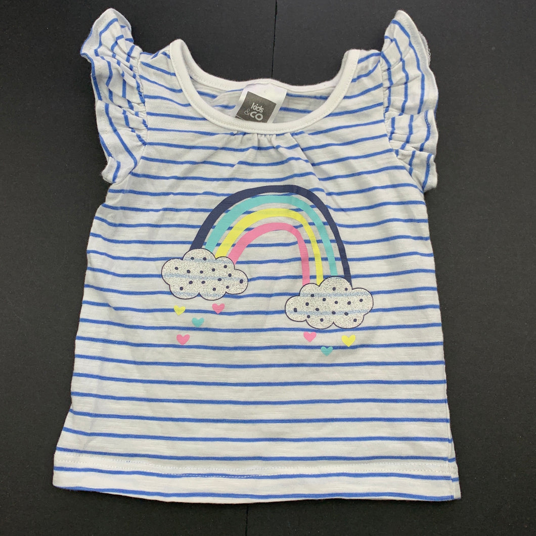 Girls Kids & Co, cotton t-shirt / top, rainbow, EUC, size 000,  