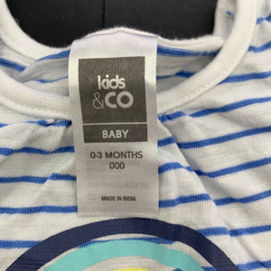 Girls Kids & Co, cotton t-shirt / top, rainbow, EUC, size 000,  