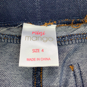 Girls Mango, stretchy denim leggings, elasticated, Inside leg: 43cm, EUC, size 4,  