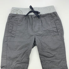 Load image into Gallery viewer, Boys Target, grey cotton casual pants, elasticated, Inside leg: 30cm, EUC, size 1,  