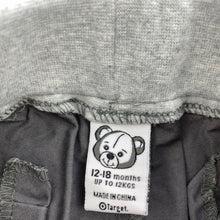 Load image into Gallery viewer, Boys Target, grey cotton casual pants, elasticated, Inside leg: 30cm, EUC, size 1,  