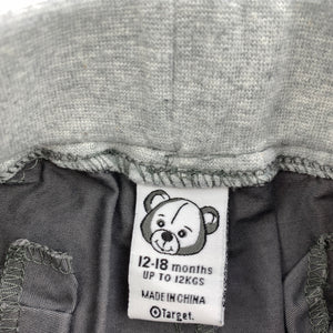 Boys Target, grey cotton casual pants, elasticated, Inside leg: 30cm, EUC, size 1,  