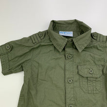 Load image into Gallery viewer, Boys Mango, khaki cotton short sleeve shirt, EUC, size 1,  