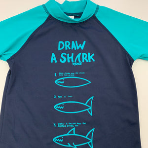 Boys Target, short sleeve rashie / swim top, shark, GUC, size 2,  