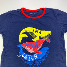 Load image into Gallery viewer, Boys Emerson, navy cotton t-shirt / top, whales, GUC, size 7,  