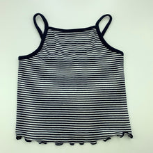 Load image into Gallery viewer, Girls Target, navy stripe cropped singlet top, EUC, size 7,  