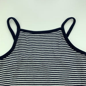 Girls Target, navy stripe cropped singlet top, EUC, size 7,  