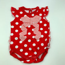 Load image into Gallery viewer, Girls Target, red &amp; white cotton bodysuit / romper, GUC, size 000,  