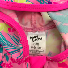 Load image into Gallery viewer, Girls Baby Berry, floral hooded swim one-piece, EUC, size 000,  