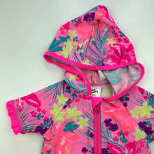 Load image into Gallery viewer, Girls Baby Berry, floral hooded swim one-piece, EUC, size 000,  