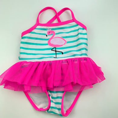Girls Baby Berry, swim one-piece, flamingo, EUC, size 000,  
