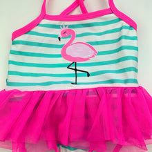 Load image into Gallery viewer, Girls Baby Berry, swim one-piece, flamingo, EUC, size 000,  
