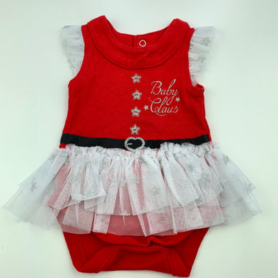 Girls Baby Berry, red cotton Christmas tutu romper, EUC, size 0000,  