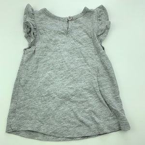 Girls Baby Berry, grey t-shirt / top, glitter heart, EUC, size 000,  