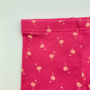 Girls Carters, pink cotton shorts, flamingos, EUC, size 000,  