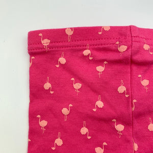 Girls Carters, pink cotton shorts, flamingos, EUC, size 000,  
