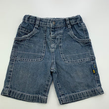 Load image into Gallery viewer, Boys Target, blue denim shorts, adjustable, FUC, size 1,  