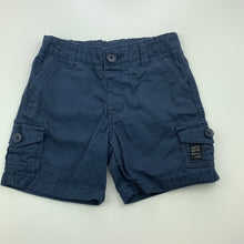 Load image into Gallery viewer, Boys Target, navy cotton cargo shorts, elasticated, EUC, size 2,  