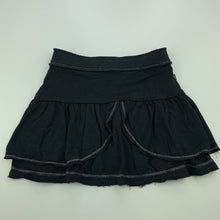 Load image into Gallery viewer, Girls DKNY, black stretchy raw hem skirt, elasticated, L: 25cm, FUC, size 2,  