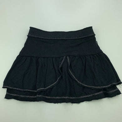 Girls DKNY, black stretchy raw hem skirt, elasticated, L: 25cm, FUC, size 2,  