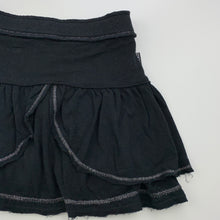Load image into Gallery viewer, Girls DKNY, black stretchy raw hem skirt, elasticated, L: 25cm, FUC, size 2,  