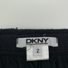 Load image into Gallery viewer, Girls DKNY, black stretchy raw hem skirt, elasticated, L: 25cm, FUC, size 2,  