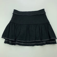 Load image into Gallery viewer, Girls DKNY, black stretchy raw hem skirt, elasticated, L: 25cm, FUC, size 2,  