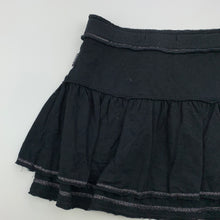 Load image into Gallery viewer, Girls DKNY, black stretchy raw hem skirt, elasticated, L: 25cm, FUC, size 2,  