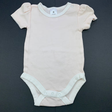 Girls Target, pale pink soft cotton bodysuit romper, EUC, size 00,  
