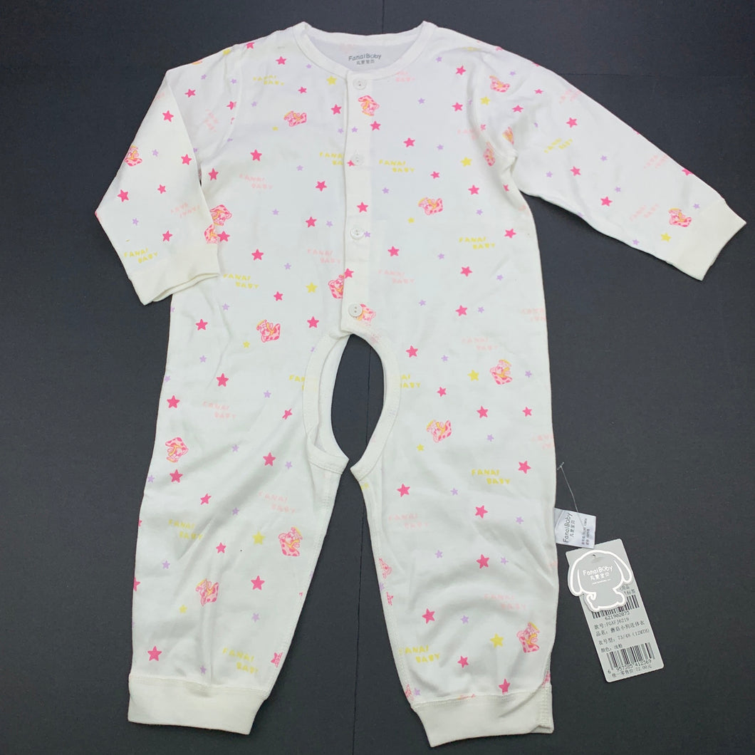 Girls Fanai Baby, soft cotton open leg romper, NEW, size 12 months,  