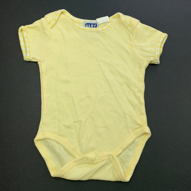 unisex Baby Wise, yellow cotton bodysuit / romper, GUC, size 000,  