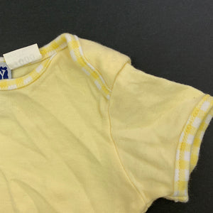 unisex Baby Wise, yellow cotton bodysuit / romper, GUC, size 000,  