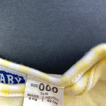 Load image into Gallery viewer, unisex Baby Wise, yellow cotton bodysuit / romper, GUC, size 000,  