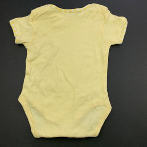 unisex Baby Wise, yellow cotton bodysuit / romper, GUC, size 000,  