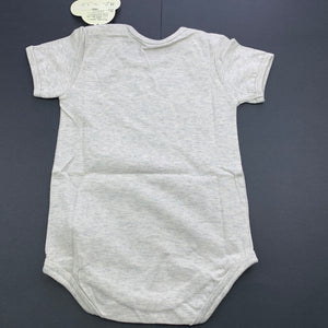 Boys BAN DAI, grey marle bodysuit / romper, NEW, size 0-1,  