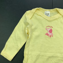 Load image into Gallery viewer, Girls Hi Hippo, yellow cotton bodysuit / romper, elephant, EUC, size 00,  