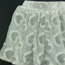 Load image into Gallery viewer, Girls Let&#39;s Dance, off white tulle &amp; sequin skirt, elasticated, L: 25cm, FUC, size 6,  