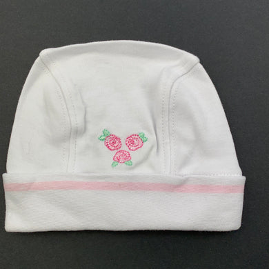 Girls Babykids, embroidered cotton hat / beanie, GUC, size 0000,  