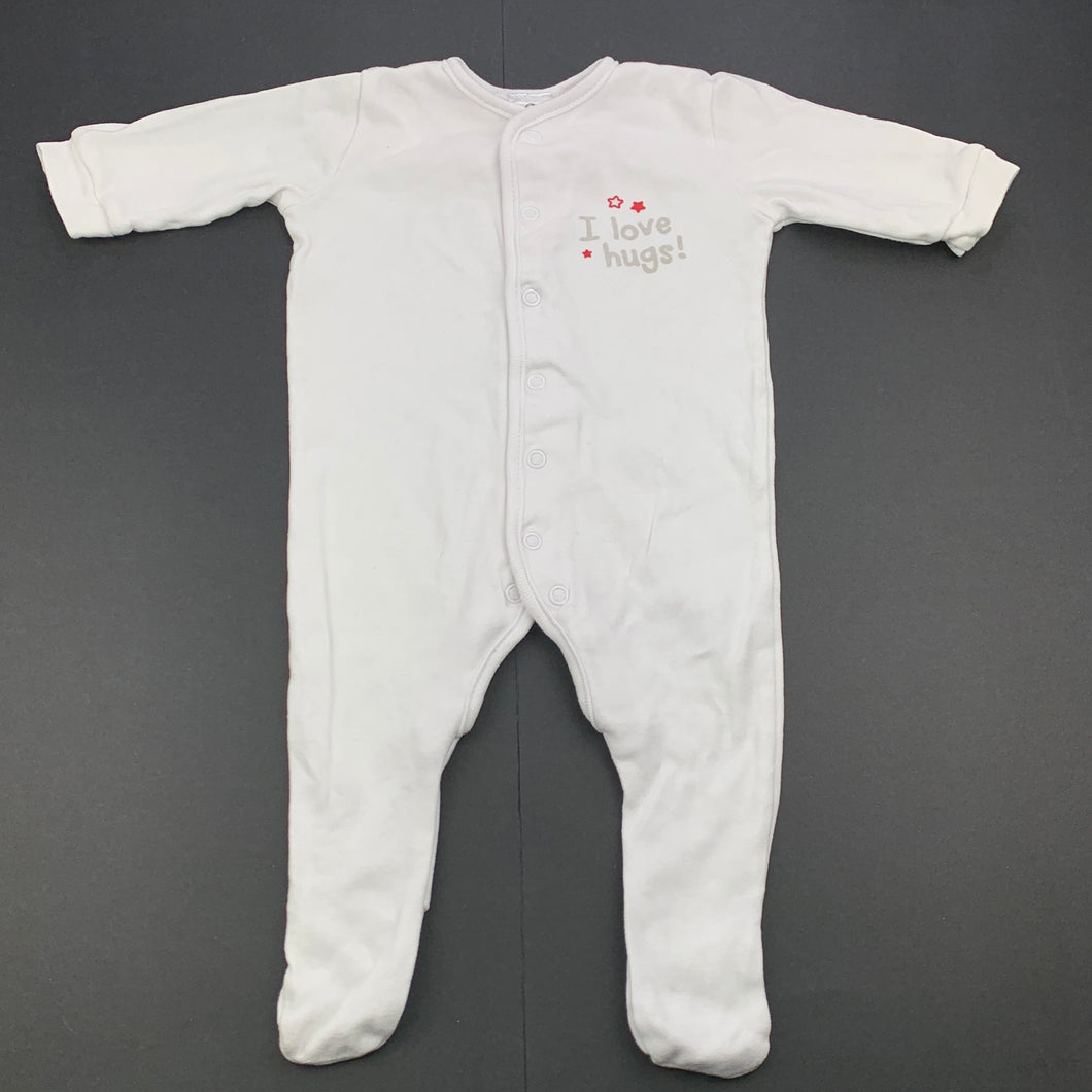 unisex Target, white cotton coverall / romper, FUC, size 00,  