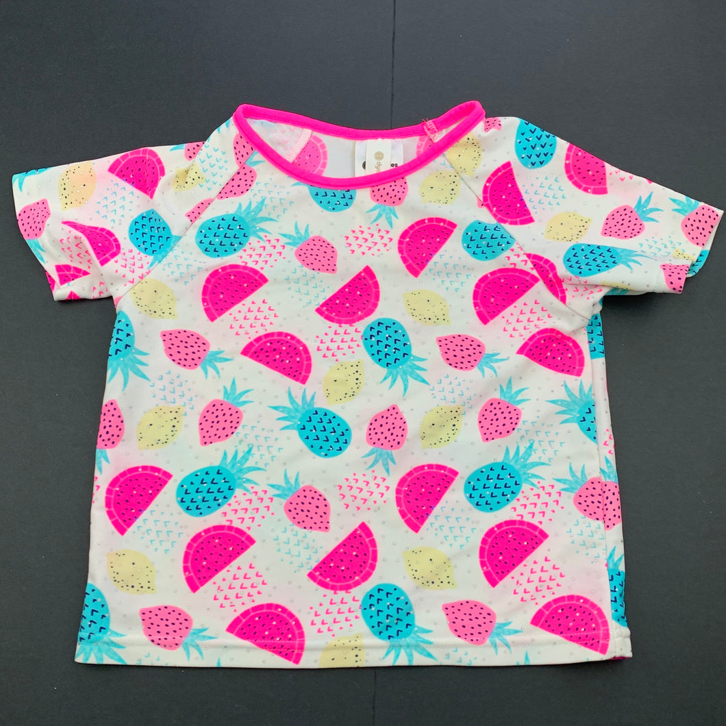 Girls Dymples, short sleeve rashie / swim top, GUC, size 1,  