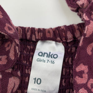 Girls Anko, animal print summer jumpsuit, Inside leg: 50cm, GUC, size 10,  