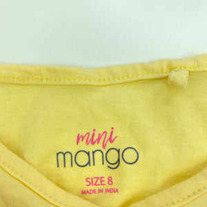 Girls Mango, yellow cotton singlet / tank top, GUC, size 8,  