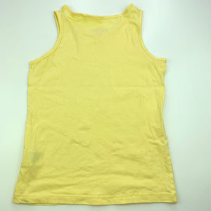 Girls Mango, yellow cotton singlet / tank top, GUC, size 8,  