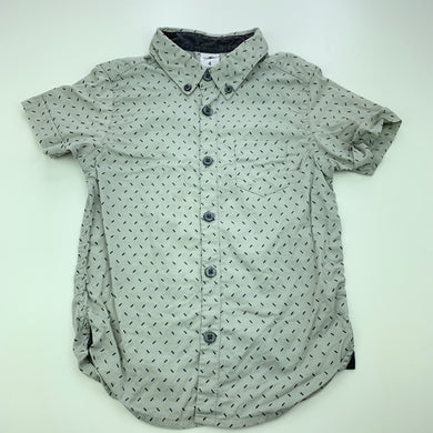 Boys H&T, grey cotton short sleeve shirt, FUC, size 4,  