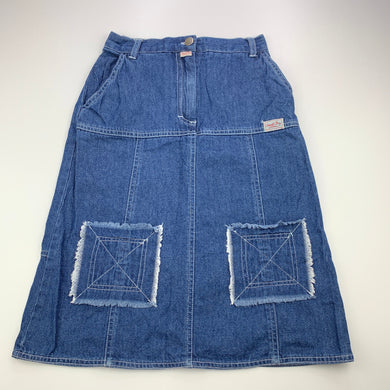 Girls Small Fry, blue denim skirt, elasticated, L: 51cm, GUC, size 6,  