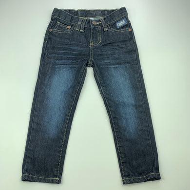 Girls Osh Kosh, dark denim jeans, adjustable, Inside leg: 33.5cm, FUC, size 2,  