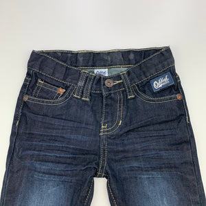 Girls Osh Kosh, dark denim jeans, adjustable, Inside leg: 33.5cm, FUC, size 2,  