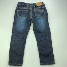 Load image into Gallery viewer, Girls Osh Kosh, dark denim jeans, adjustable, Inside leg: 33.5cm, FUC, size 2,  