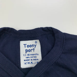 Boys Toony Port, navy cotton long sleeve top, GUC, size 1,  