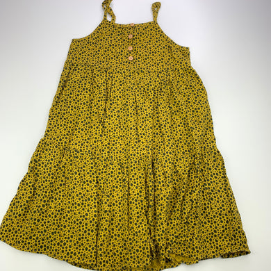 Girls Cotton On, floral viscose / linen summer dress, GUC, size 7, L: 70cm